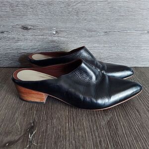 Jaclyn Jones Black Leather Women's Mules Size 8